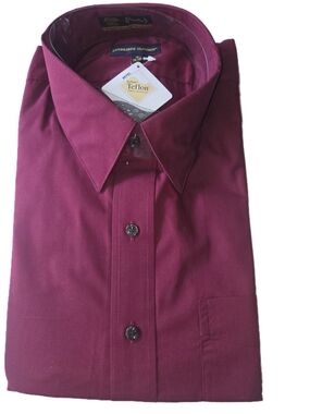 Cambridge Classics Men's Wine Dress Shirt - Long Sleeve BNWT